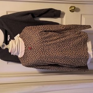J Crew 100% Cotton Crew Long Sleeve Top Animal Print (M) NWT
